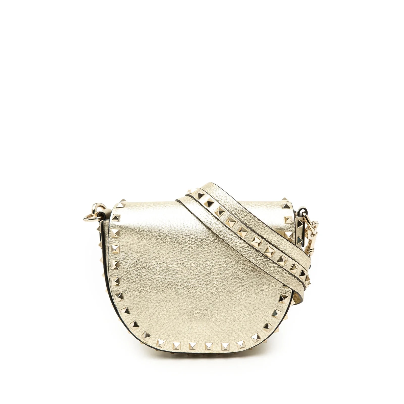 Valentino — Metallic Grained Rockstud Crossbody — Handbag — resale