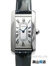 Cartier — Cartier Tank WSTA0082 / 4508 Stainless Steel Leather 20mm Quartz #TW2484 — Watch — resale