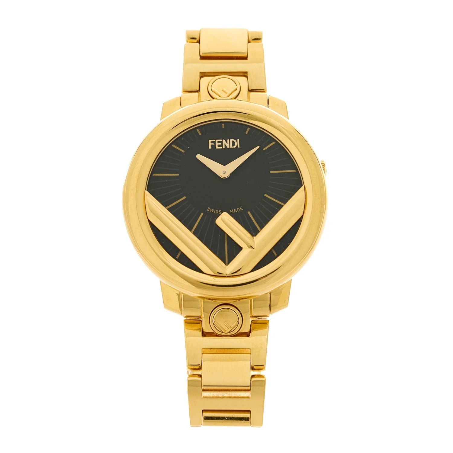 Fendi — Stainless Steel 28mm Run Away Quartz Gold — Watch — resale