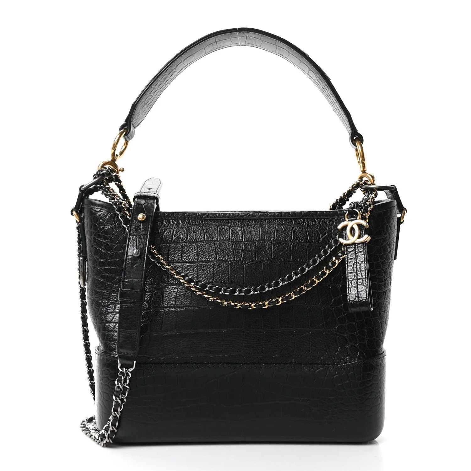 Chanel — Embossed Medium Gabrielle Cocodile Hobo — Handbag — resale