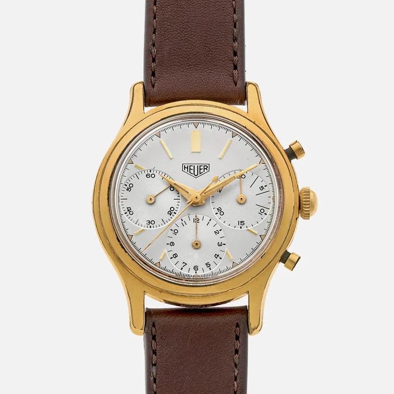 Heuer — 1960s Heuer 'Pre-Carrera' Chronograph Ref. 2445 in Gold Filled Case — Watch — resale