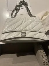 Balenciaga — Authentic Balenciaga Logo Crush Chain S Quilted Crushed Calf Optic WT — Handbag — resale