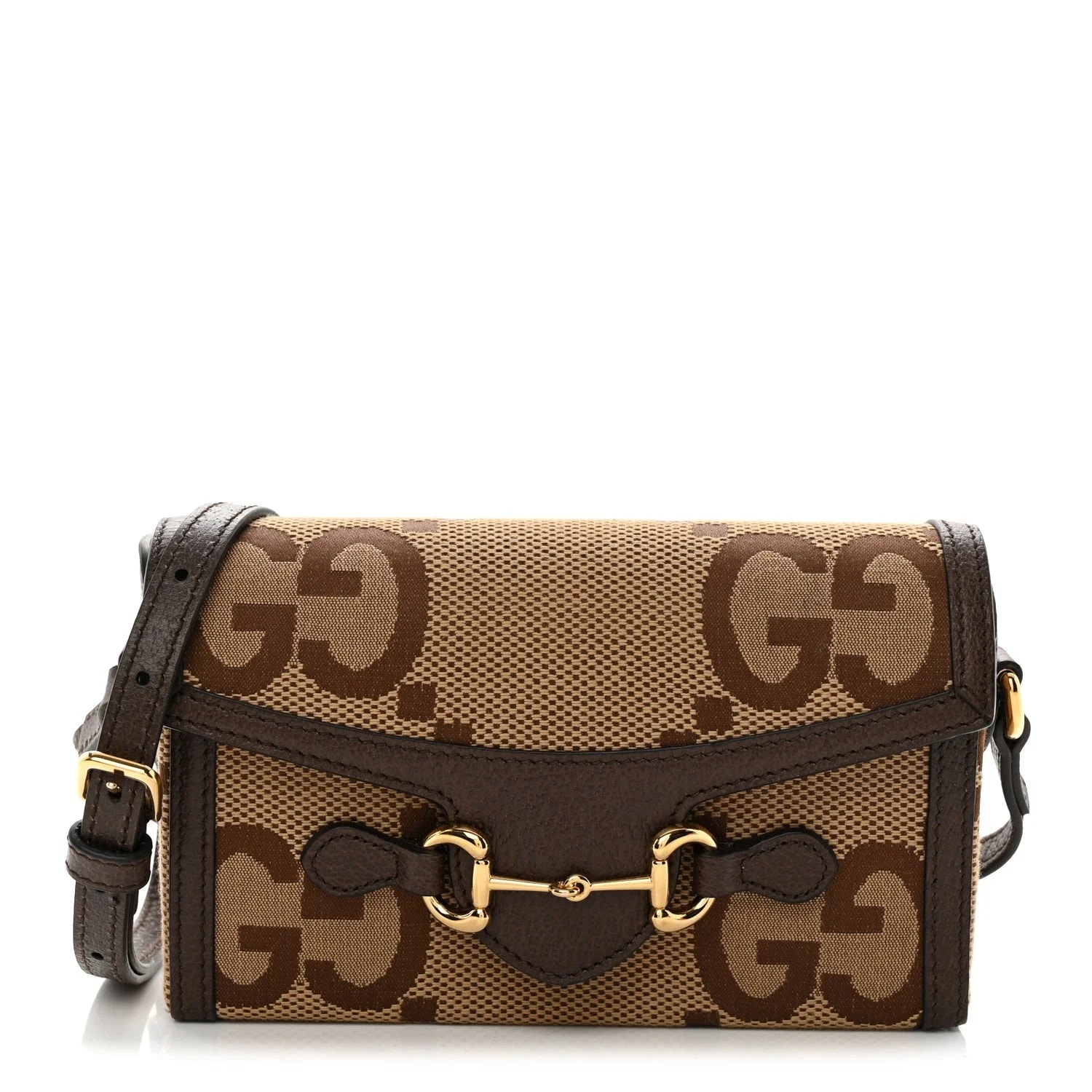 Gucci — Jumbo GG Textured Dollar Mini Horsebit 1955 New Acero — Handbag — resale