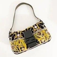 Fendi — Fendi Mamma Baguette Beaded Fringe Bucket — Handbag — resale