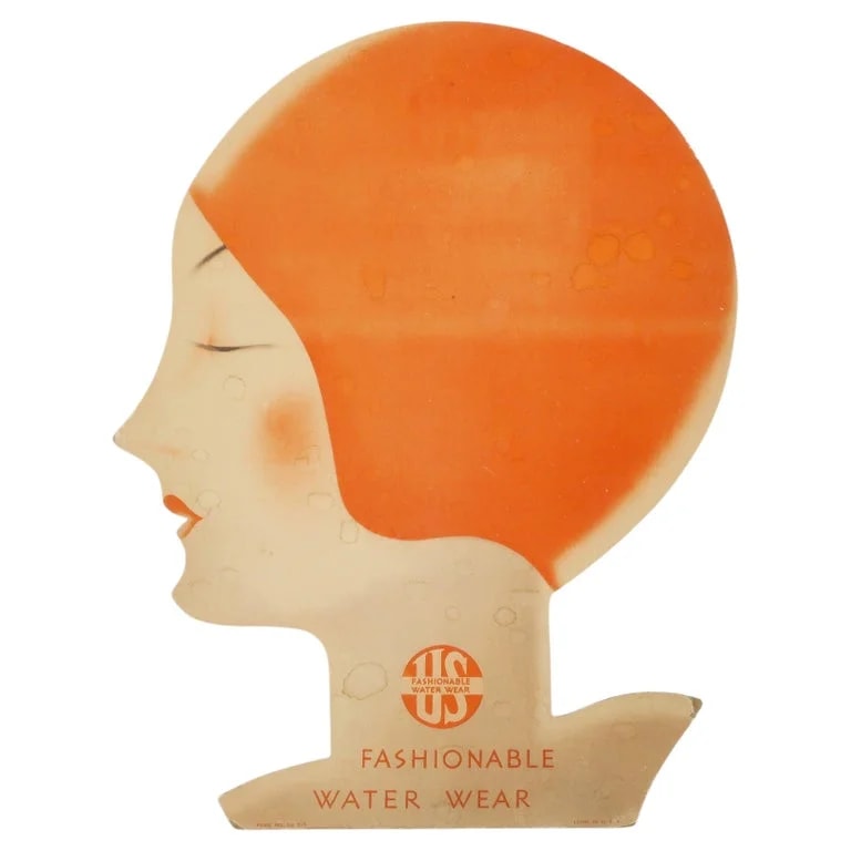 Art Deco Die Cut Lithograph Store Display of Bathing Beauty, c.1930 — Designer Shoe — resale