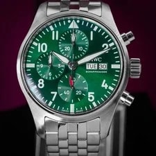 IWC — IWC Pilot's Green 41mm Stainless Steel Full Set IW388104 Box and Papers — Watch — resale