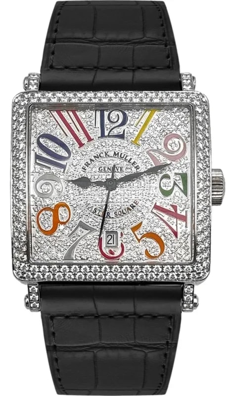 Worldofluxuryus — Franck Muller Master of Complication Date 18K White Gold & Diamonds — Watch — resale