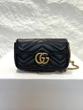 Gucci — Auth Gucci Super Mini GG Marmont Smooth Calf Matelasse — Handbag — resale