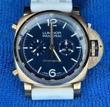 Panerai — Panerai PAM0111 Blue Notte Rose Gold Chronograph Deployment and Pin Buckle 44mm — Watch — resale