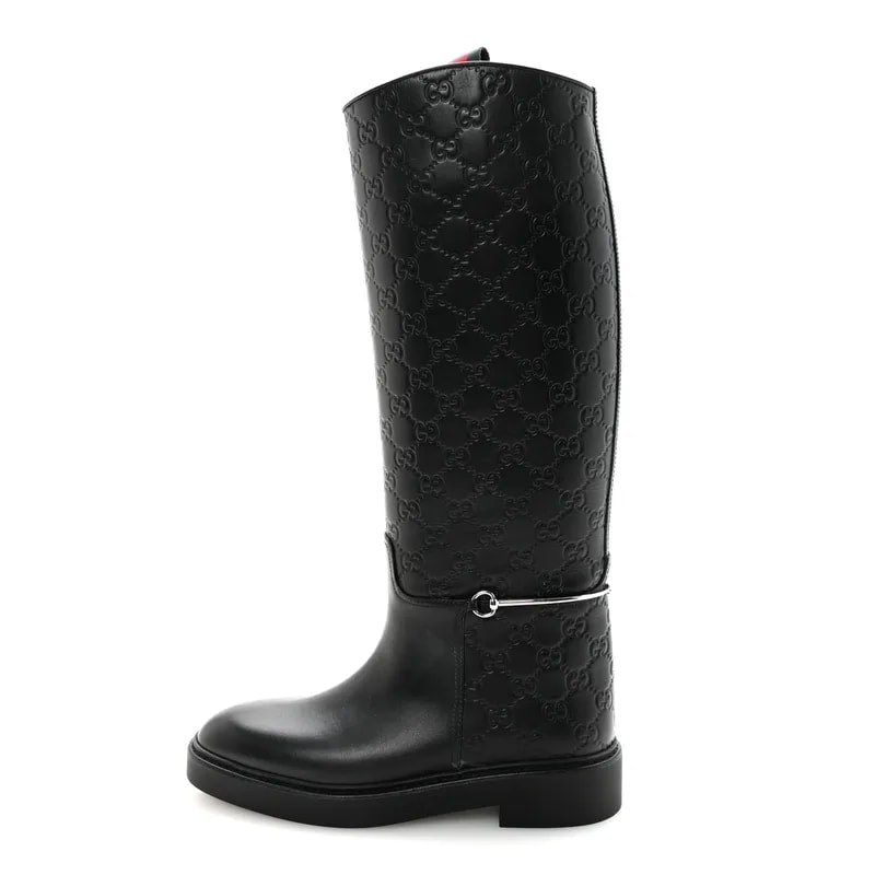 Gucci — Shiny Michelangelo Slim Horsebit Riding 38 — Designer Shoe — resale