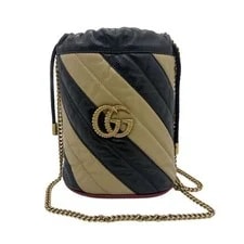 Gucci — Gucci GG Marmont Stripe Chain Drawstring From Ja — Handbag — resale