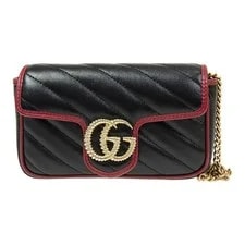 Gucci — Gucci Marmont Mini Logo Color-Blocked Chain Quilted — Handbag — resale