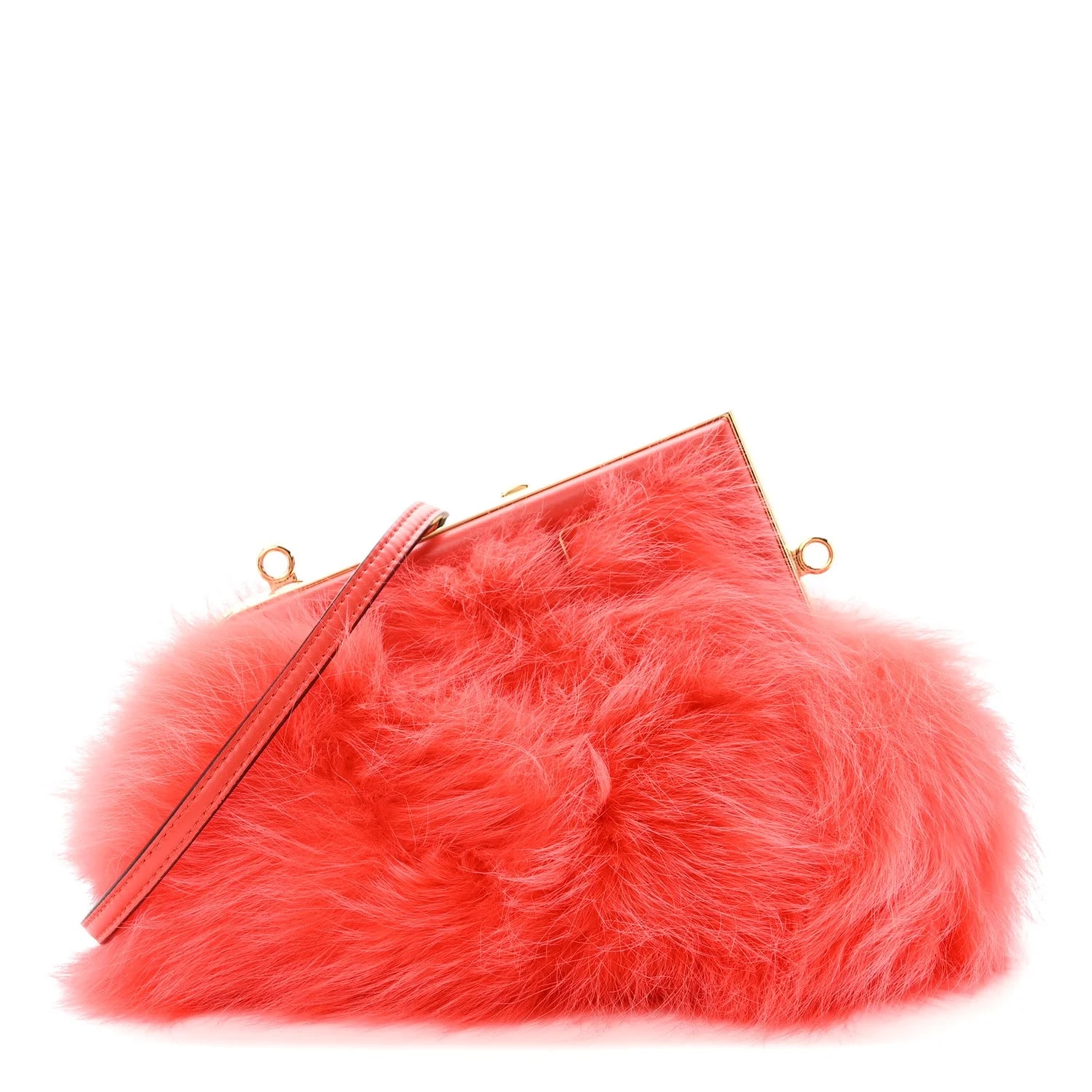 Fendi — Fox Fur Shiny Small Fendi First Papavero — Handbag — resale