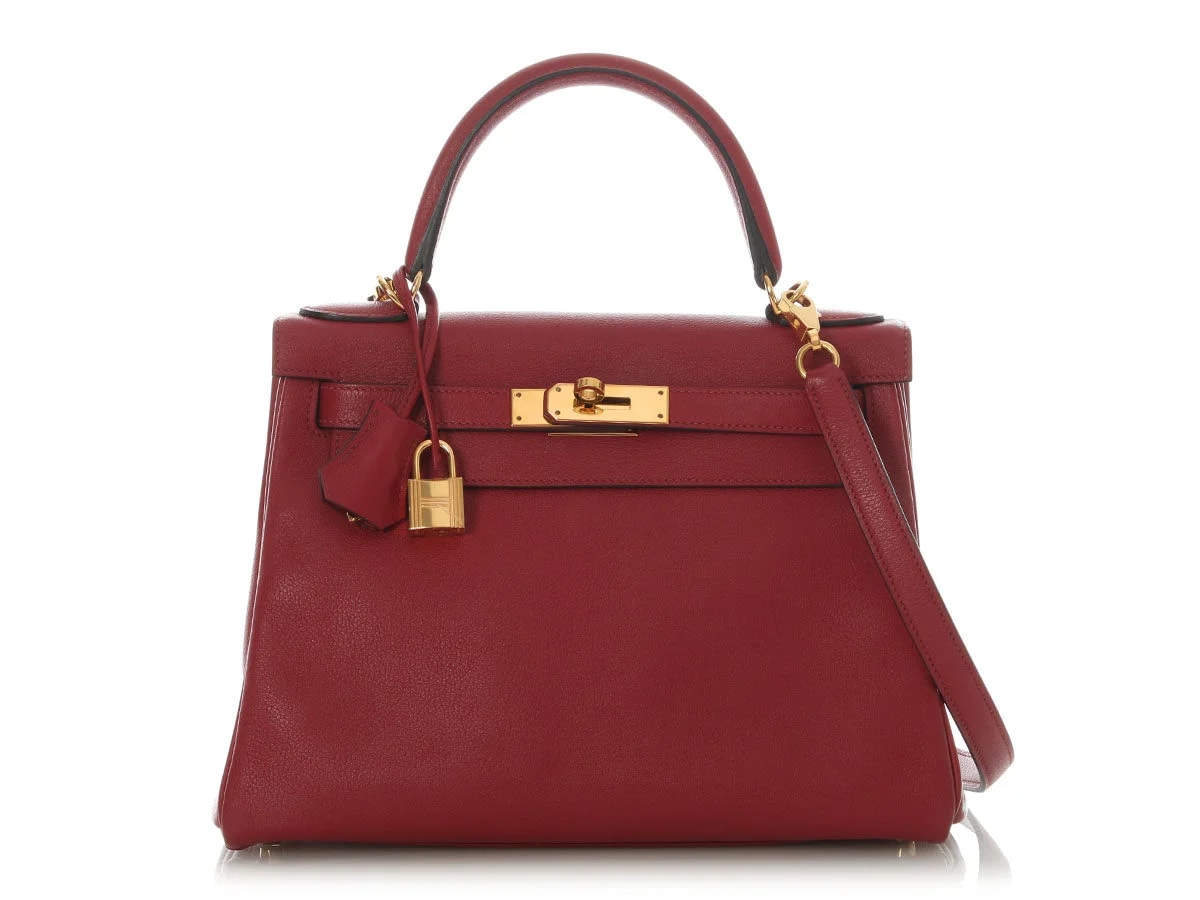 Hermès — Hermès Grenat Evercolor Kelly 28 — Handbag — resale