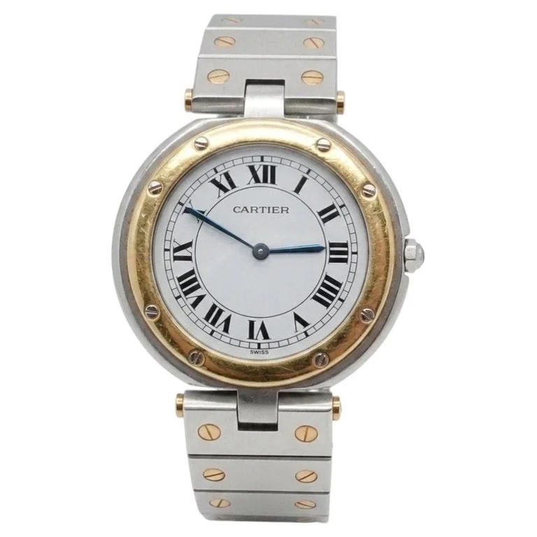 Cartier — Cartier Santos Ronde 8191 Two-Tone Gold and Steel Quartz — Watch — resale