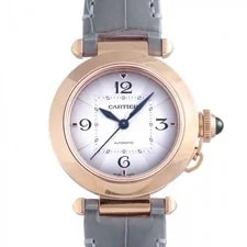 Cartier — Cartier Pasha WGPA0014 Pink Gold Leather 35.0mm Silver Dial Automatic #YKW359 — Watch — resale