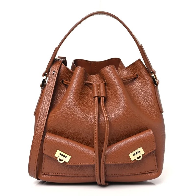 Salvatore Ferragamo — Hammered Multipocket Bucket — Handbag — resale