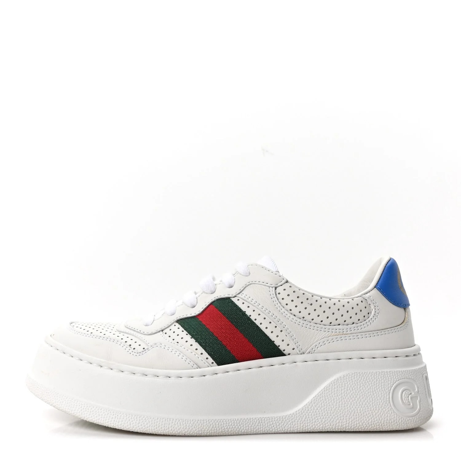 Gucci — Web Perforated Platform 55mm 37.5 Bright Splash — Sneaker — resale