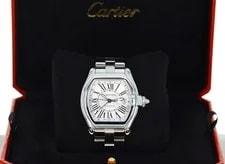 Cartier — Cartier Roadster XL GMT, Silver Dial - Stainless Steel on Bracelet, W62032X6 — Watch — resale