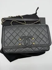 Chanel — Chanel Filigree Medium Flap With Large CC Logo — Handbag — resale