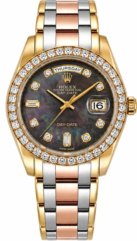 Worldofluxuryus — Rolex Day-Date Special Edition Tridor 18k Yellow Gold 18948 — Watch — resale