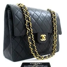 Chanel — ah5 Chanel Authentic Classic Double Flap Square Chain Lamb — Handbag — resale