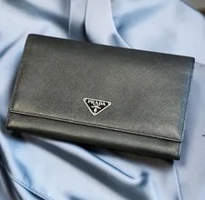 Prada — Prada Wallet Folded Wallet Triangle Logo From Japan — Handbag — resale