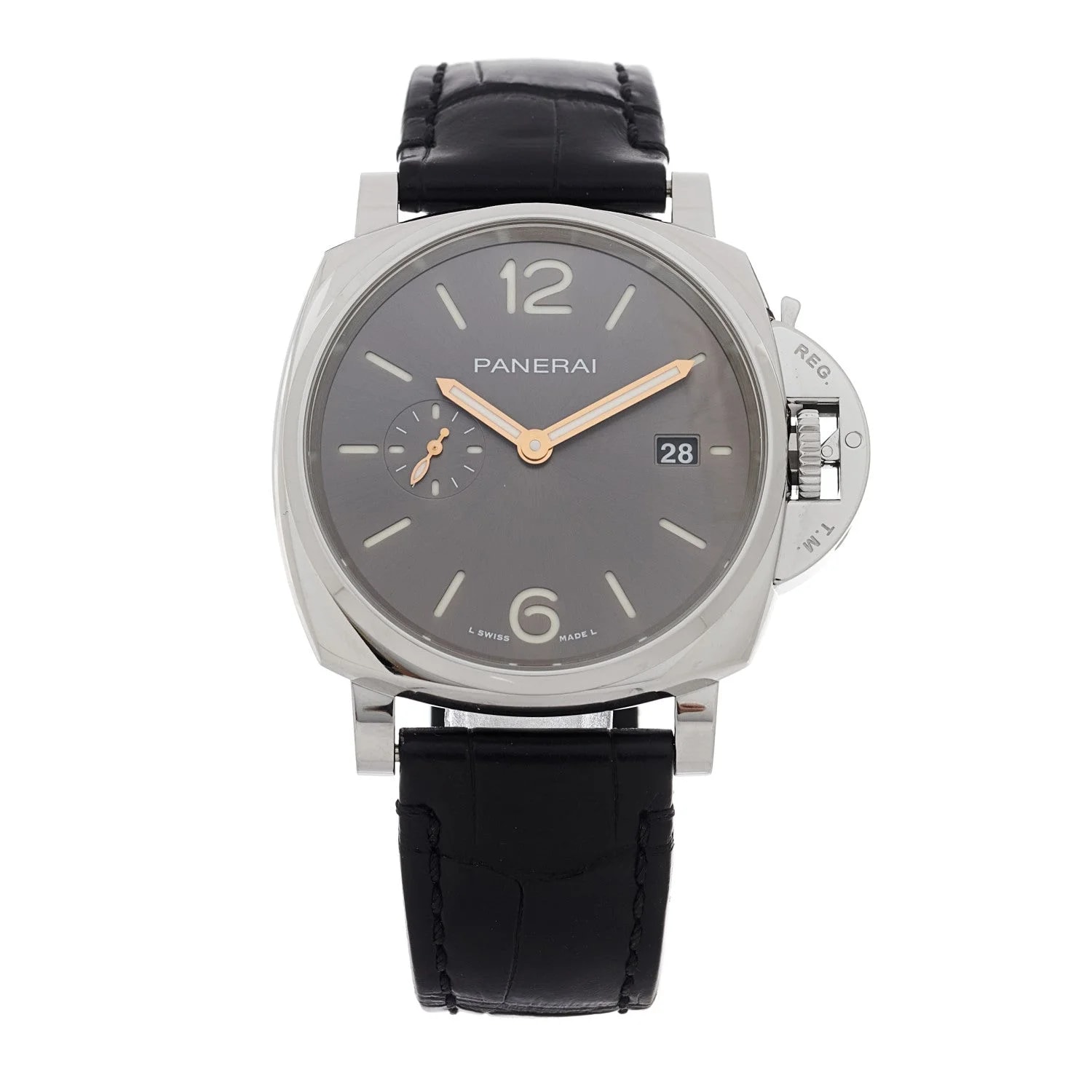 Panerai — Stainless Steel Alligator 42mm Luminor Due Automatic Grey PAM01250 — Watch — resale