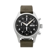 IWC — IWC Pilot's Chronograph Spitfire SS Auto 41mm Black Dial Strap IW3879-01 — Watch — resale