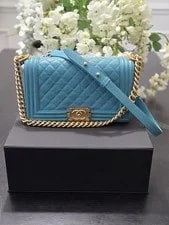 Chanel — Chanel Boy Bag Chain Strap Turn Lock Flap — Handbag — resale