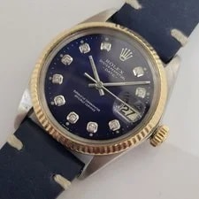 Rolex — Rolex Oyster Perpetual Date 1500 34mm 1960s 14k SS Diamond Automatic RA742B — Watch — resale