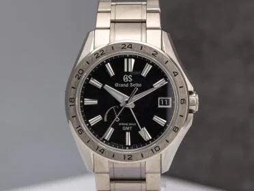 Grand Seiko — Grand Seiko Evolution 9 Spring Drive GMT Black Dial on Titanium SBGE283 Complete 2022 — Watch — resale