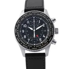 IWC — IWC Pilot's Timezoner Chronograph 46mm Stainless Steel/Leather Black D... — Watch — resale