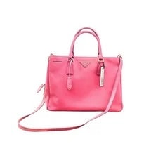Prada — Prada Lux Medium Double Zip Peonia With Strap — Handbag — resale