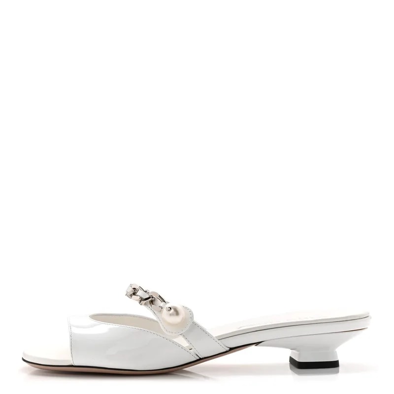 Miu Miu — Vernice Chain Mules 38 — Designer Shoe — resale