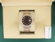 Rolex — 2024 Rolex Datejust 126281RBR Chocolate Diamond Dial + Bezel TT Rose Oyster 36mm — Watch — resale