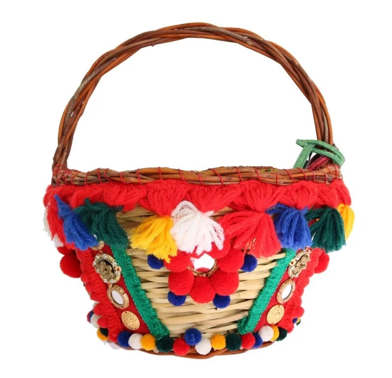 Dolce & Gabbana — Dolce & Gabbana Agnese Straw Pom — Handbag — resale