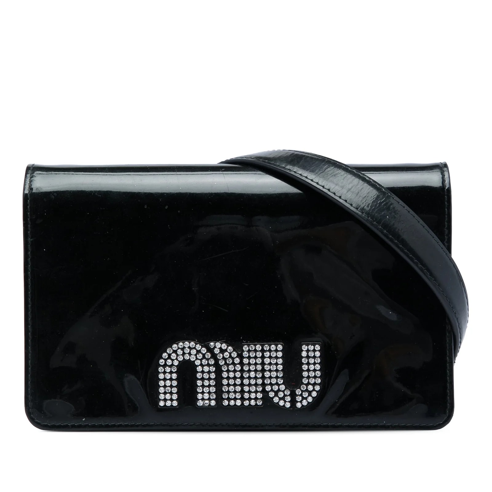 Miu Miu — Embellished Logo Wallet on Chain — Handbag — resale