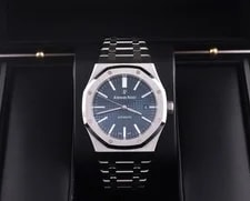 Audemars Piguet — Audemars Piguet Royal Oak 41mm Blue Dial 15400ST Box/Papers Stainless Steel — Watch — resale
