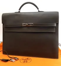 Hermès — Hermes Kelly Depeches 38 Etain Briefcase Dust Key — Handbag — resale