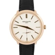 Patek Philippe — Patek Philippe Calatrava White 18K Rose Gold Leather Manual 38mm 5123R — Watch — resale