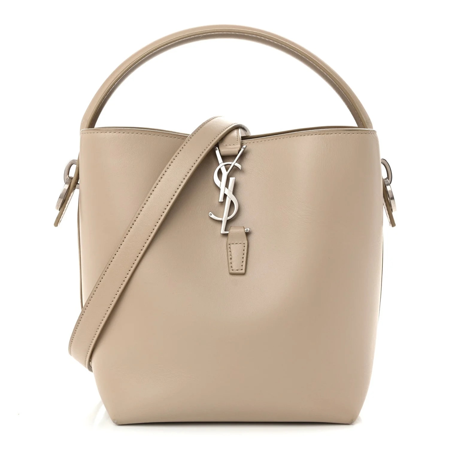 Saint Laurent — Shiny le 37 Small Bucket Sea Salt — Handbag — resale