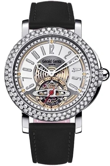 Worldofluxuryus — Gerald Genta Arena Tourbillon Platinum & Diamonds — Watch — resale
