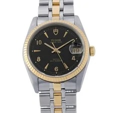 Tudor Date 74033 Stainless Steel / 18K Yellow Gold 34mm Black Dial #TZW1152