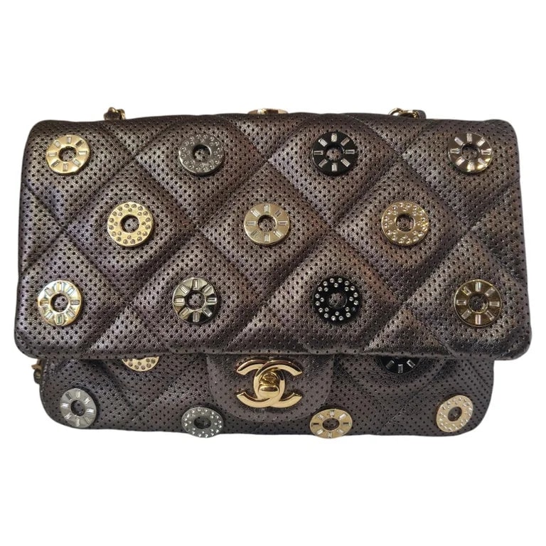 Chanel — 2015 Chanel Paris Dubai Perforated Metallic — Handbag — resale