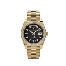 Rolex — Rolex Day-Date 40 228398TBR Yellow Gold Onyx Baguette Diamond Dial Baguette — Watch — resale