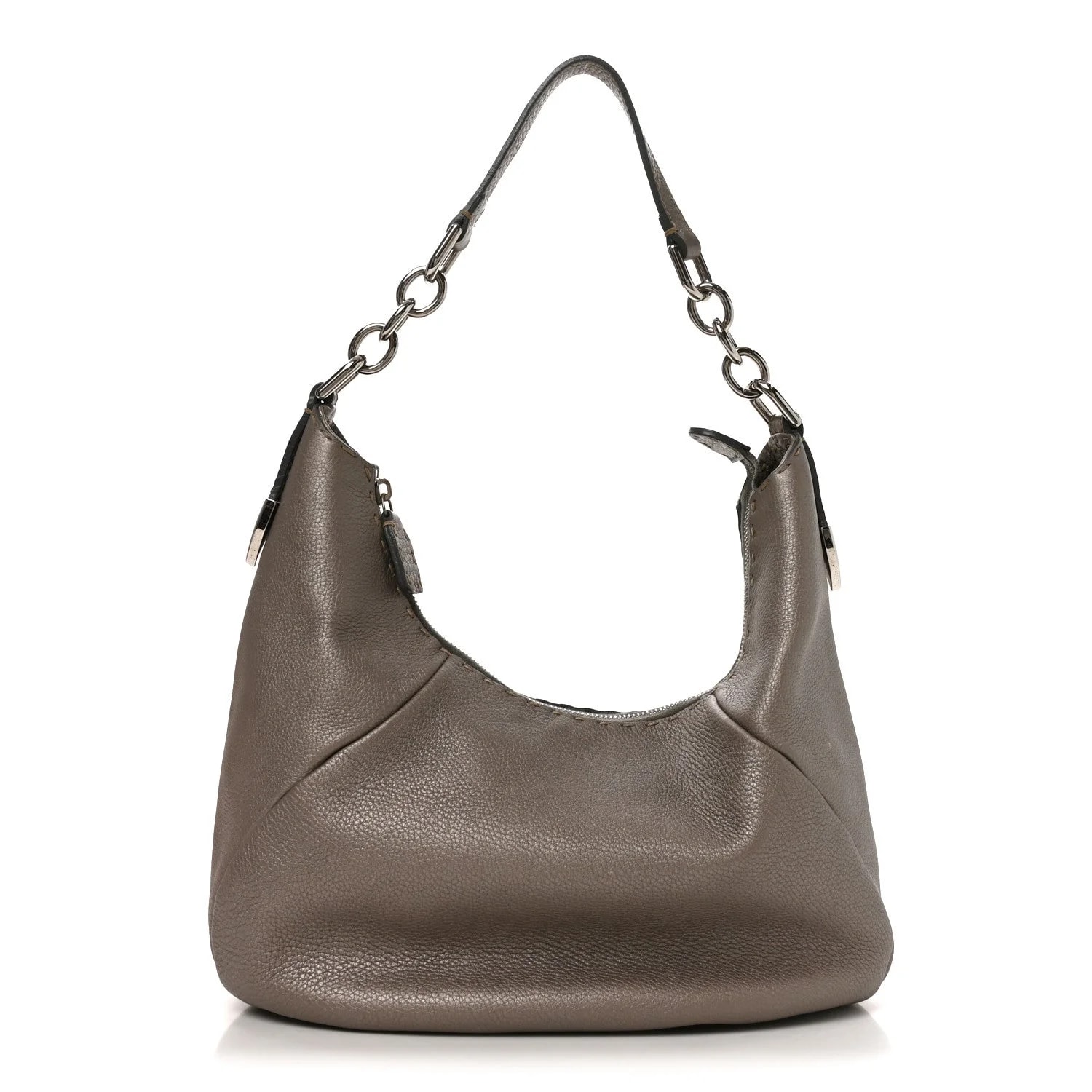 Fendi — Cuoio Romano Hobo Peltro — Handbag — resale