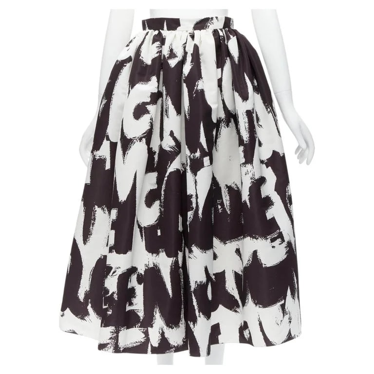 Alexander McQueen, Sarah Burton — Alexander Mcqueen 2022 Brush Graffiti Logo Flared Skirt IT38 — Clothing — resale