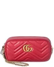 Gucci — Gucci Hibiscus Matelasse Chevron GG Marmont Chain Triple Zip — Handbag — resale