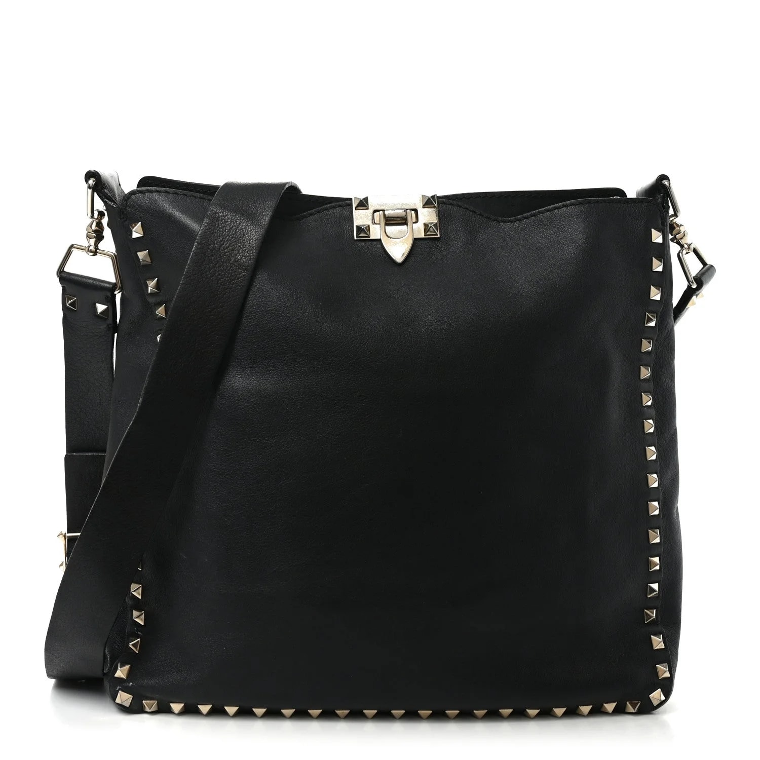 Valentino Garavani — Vitello Small Rockstud Flip-Lock Messenger — Handbag — resale